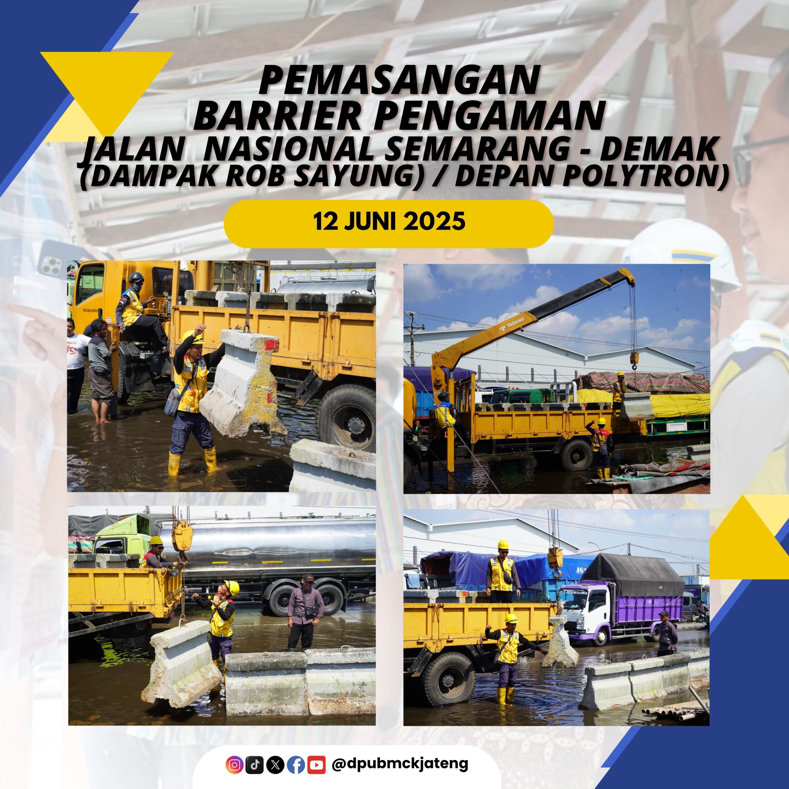 Pemasangan Barrier Pengaman Jalan Nasional Semarang – Demak Sesi II
