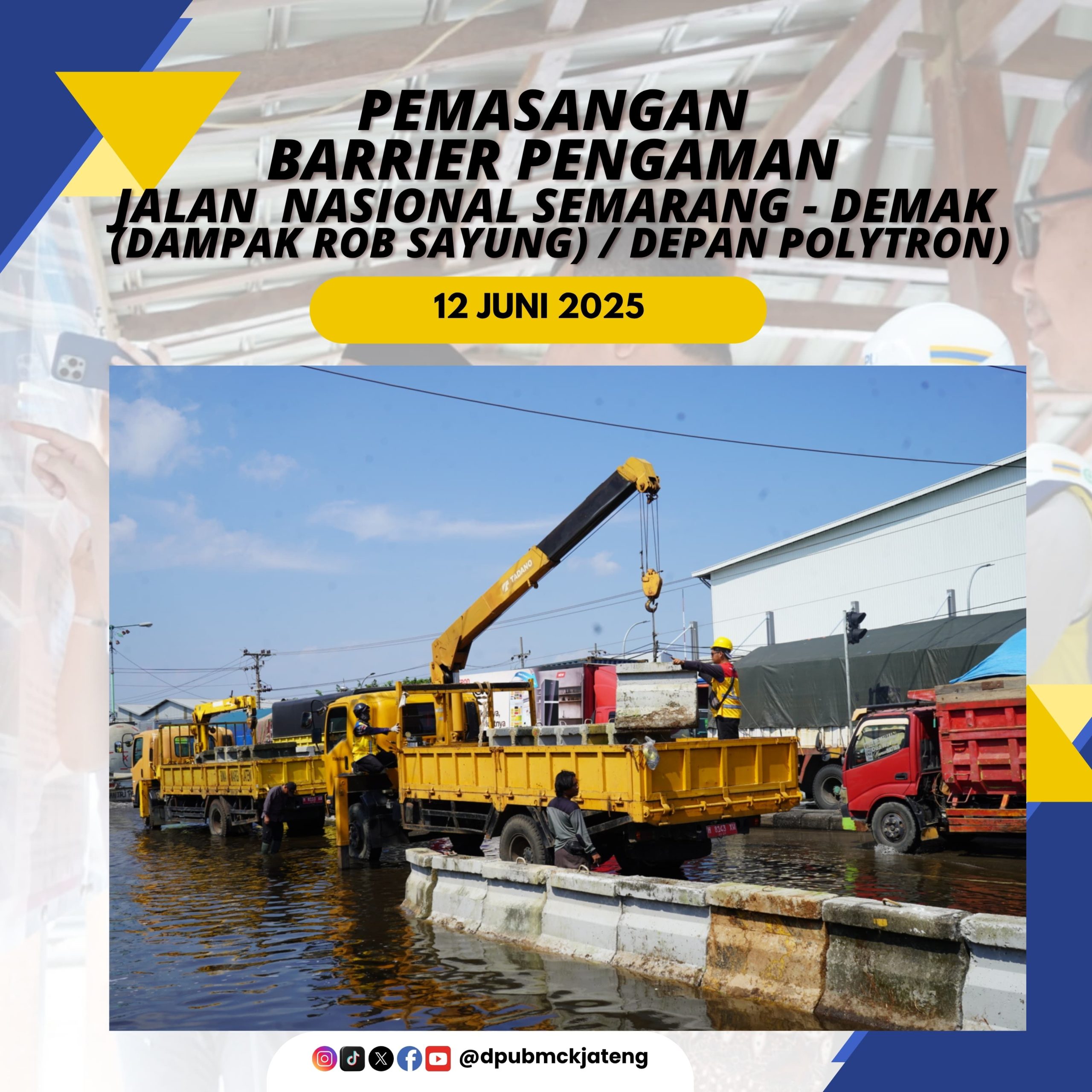 Pemasangan Barrier Pengaman Jalan Nasional Semarang – Demak Sesi II